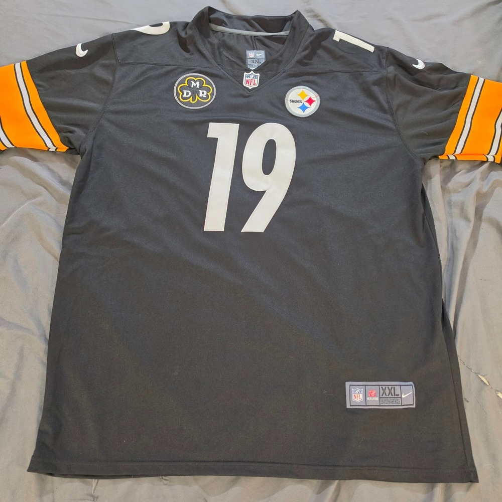 Nike NFL Pittsburgh Steelers JuJu Smith-Schuster 19 Jersey Black XXL DMR Patch
